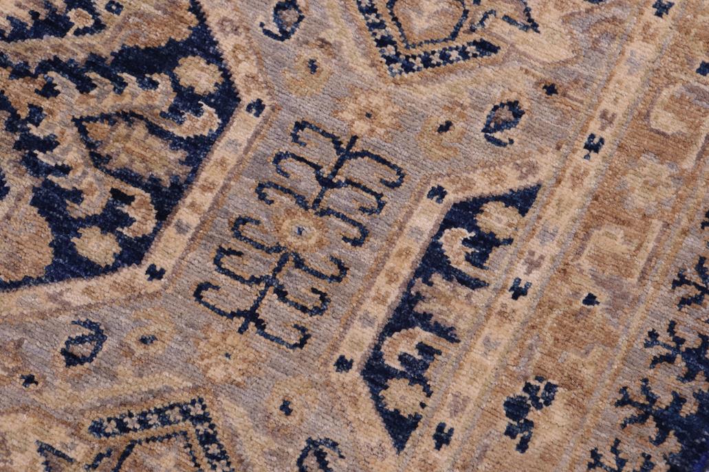 handmade Transitional Kafkaz Blue Beige Hand Knotted RECTANGLE 100% WOOL area rug 5 x 7