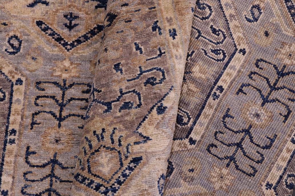 handmade Transitional Kafkaz Blue Beige Hand Knotted RECTANGLE 100% WOOL area rug 5 x 7