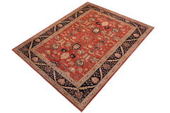 handmade Traditional Kafkaz Rust Drk. Blue Hand Knotted RECTANGLE 100% WOOL area rug 10 x 14