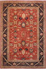 handmade Traditional Kafkaz Rust Drk. Blue Hand Knotted RECTANGLE 100% WOOL area rug 10 x 14