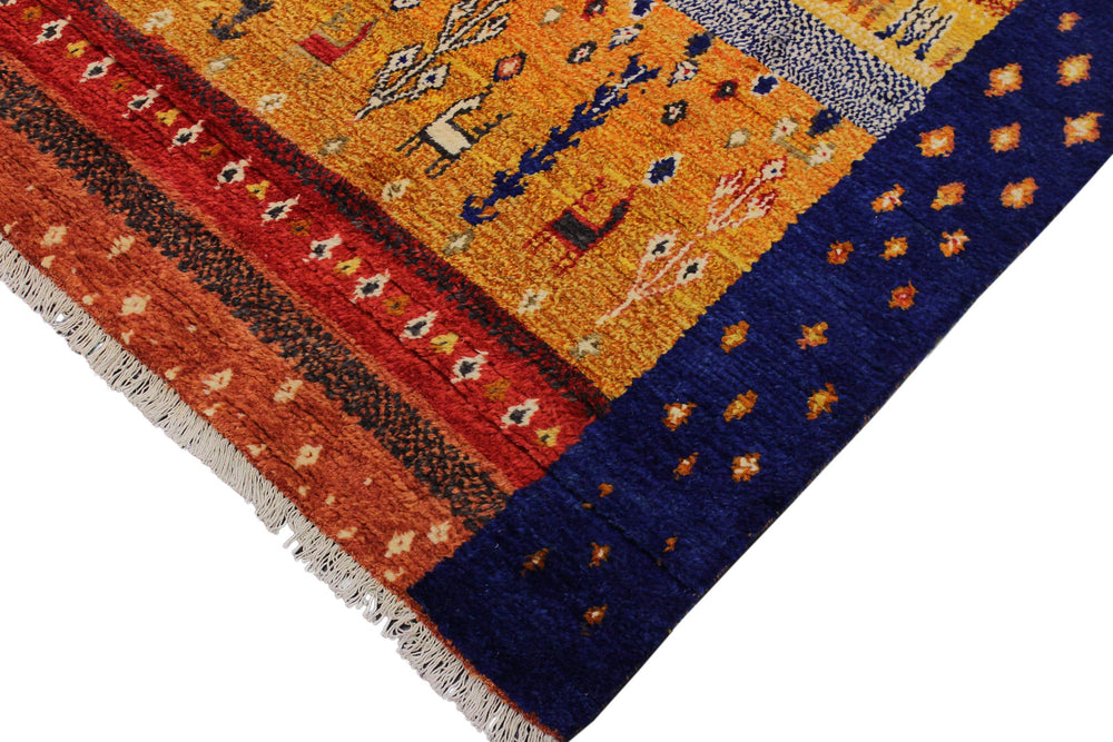 handmade Geometric Moroccan Rust Blue Hand Knotted RECTANGLE 100% WOOL area rug 9' x 12'