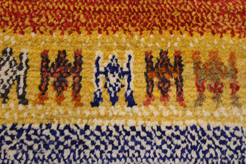 handmade Geometric Moroccan Rust Blue Hand Knotted RECTANGLE 100% WOOL area rug 9' x 12'