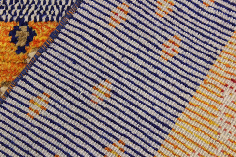 handmade Geometric Moroccan Rust Blue Hand Knotted RECTANGLE 100% WOOL area rug 9' x 12'
