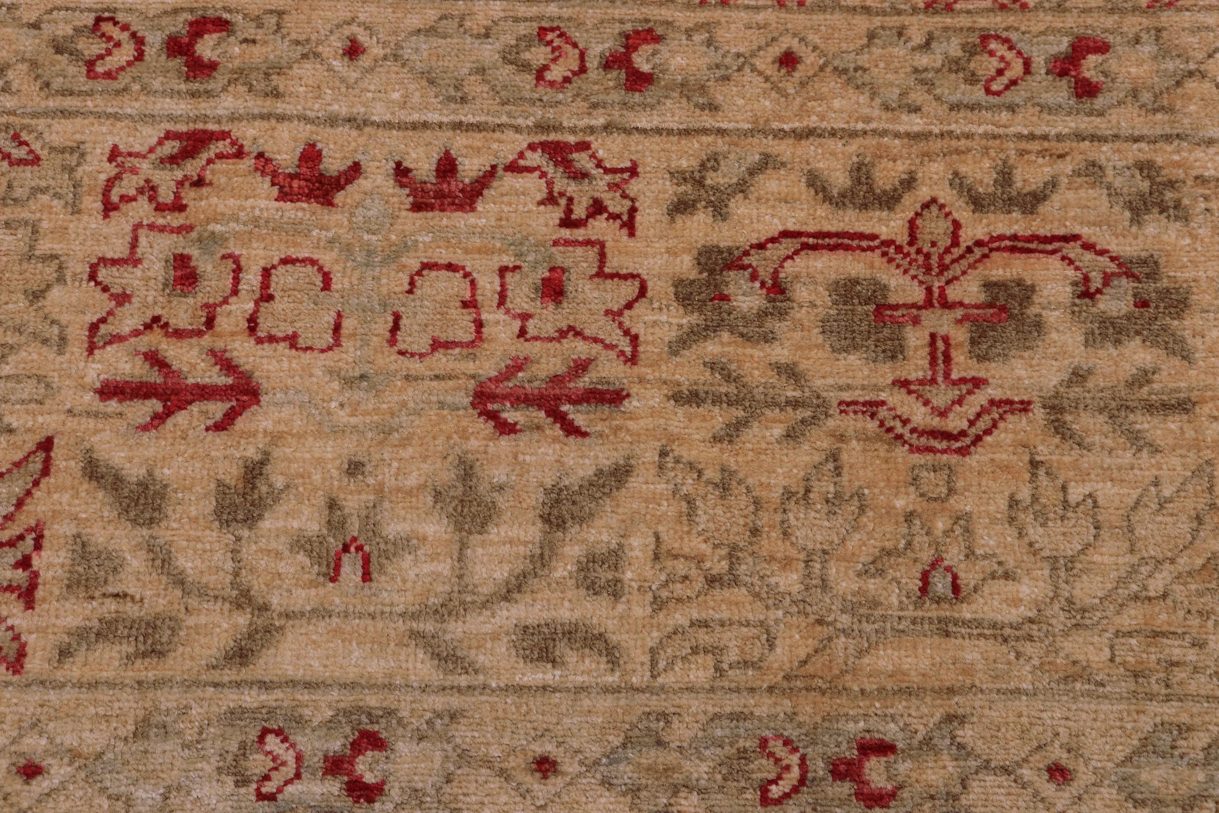handmade Modern Kafkaz Brown Beige Hand Knotted RECTANGLE 100% WOOL area rug 10' x 14'