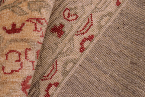 handmade Modern Kafkaz Brown Beige Hand Knotted RECTANGLE 100% WOOL area rug 10' x 14'