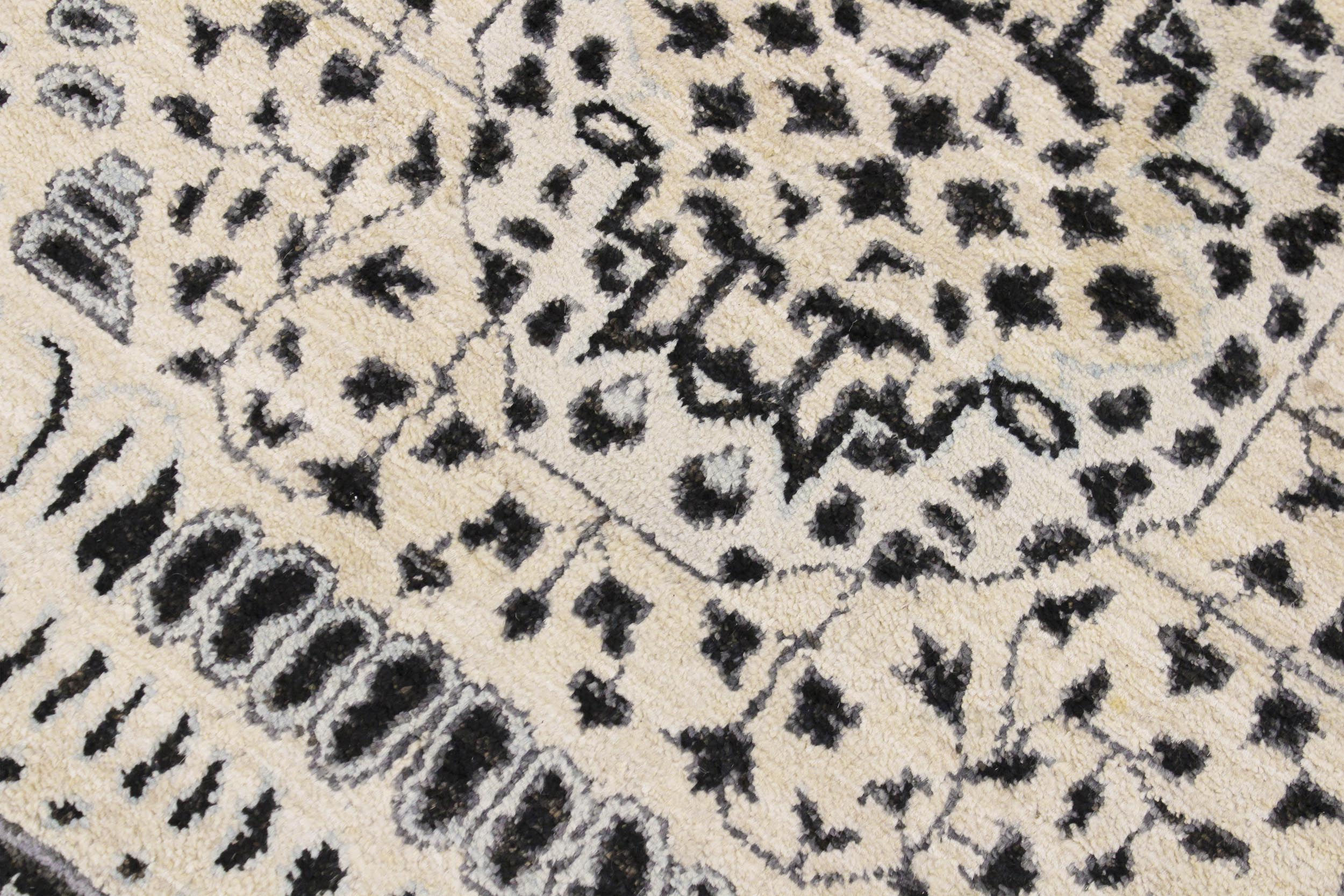 handmade Geometric Mamluk Black Beige Hand Knotted RECTANGLE 100% WOOL area rug 9 x 12