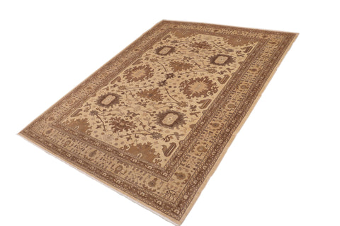 handmade Traditional Kafkaz Beige Tan Hand Knotted RECTANGLE 100% WOOL area rug 10x14