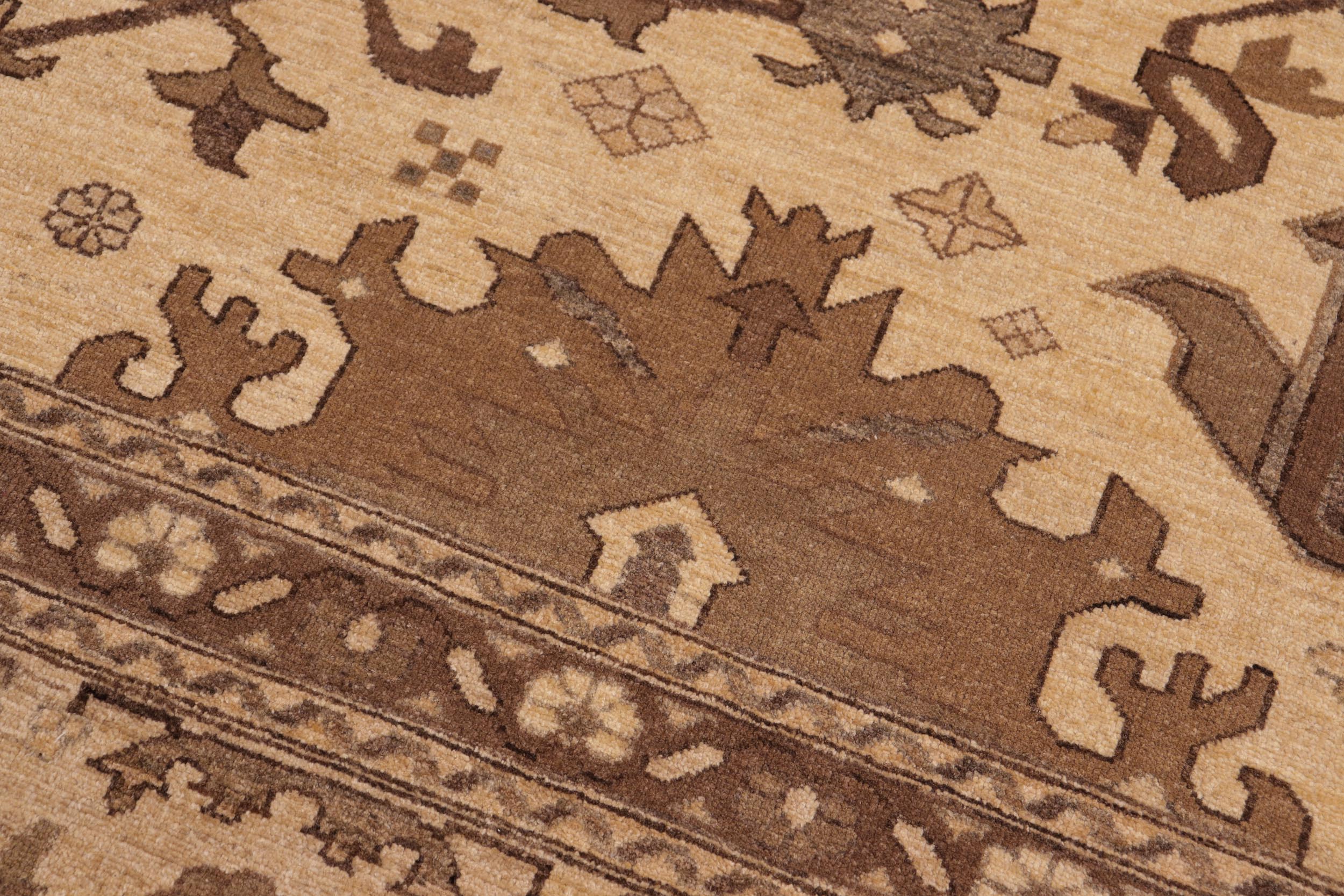 handmade Traditional Kafkaz Beige Tan Hand Knotted RECTANGLE 100% WOOL area rug 10x14