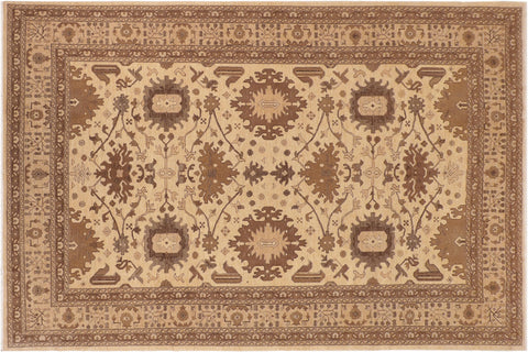 handmade Traditional Kafkaz Beige Tan Hand Knotted RECTANGLE 100% WOOL area rug 10x14