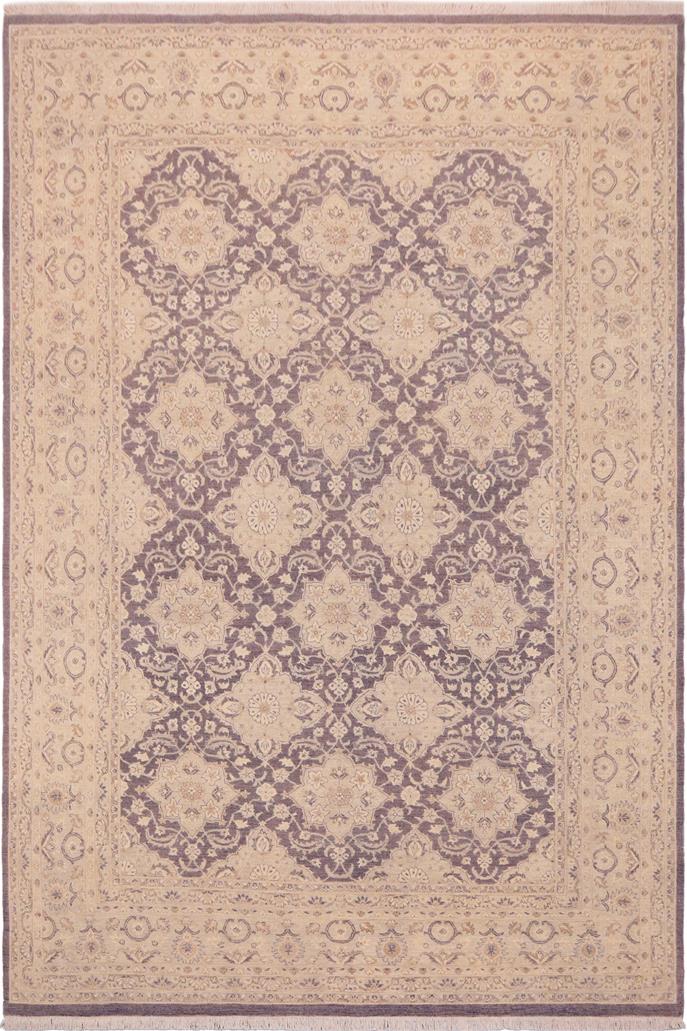 handmade Transitional Kafkaz Purple Gray Hand Knotted RECTANGLE WOOL&SILK area rug 10 x 14