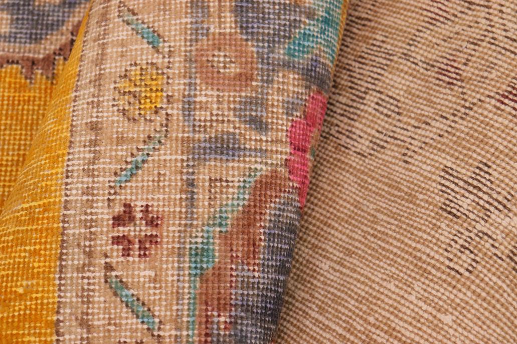 handmade Vintage Hand Painte Yellow Grey Hand Knotted RECTANGLE 100% WOOL area rug 10 x 13