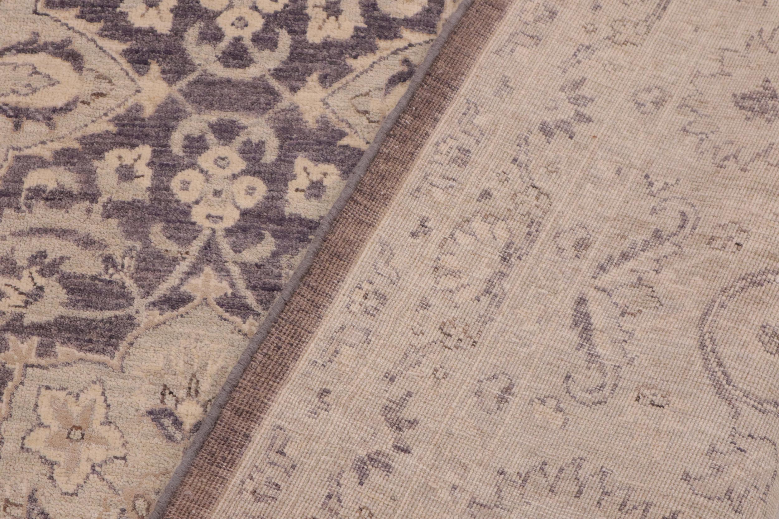 handmade Transitional Kafkaz Purple Gray Hand Knotted RECTANGLE WOOL&SILK area rug 10' x 14'