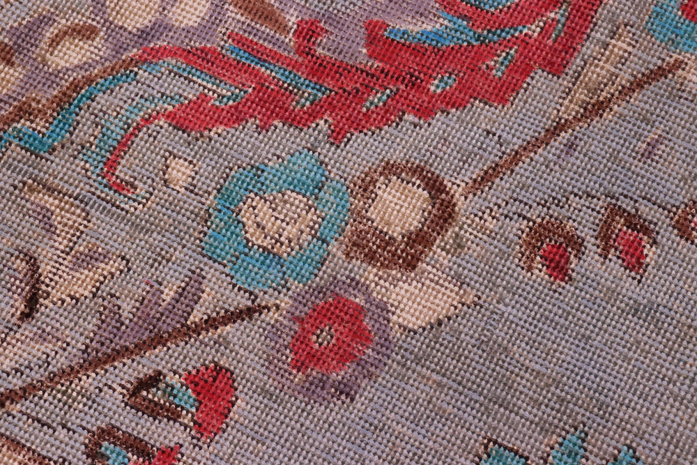 handmade Vintage Hand Painte Blue Purple Hand Knotted RECTANGLE 100% WOOL area rug 6' x 9'