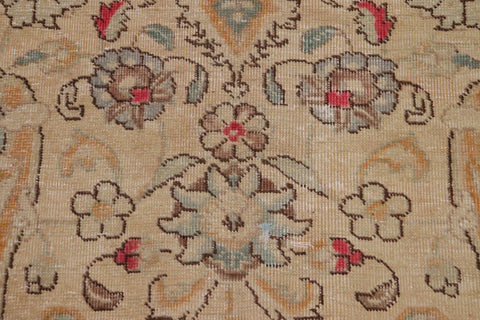 handmade Vintage Hand Painte Beige Red Hand Knotted RECTANGLE 100% WOOL area rug 9' x 11'