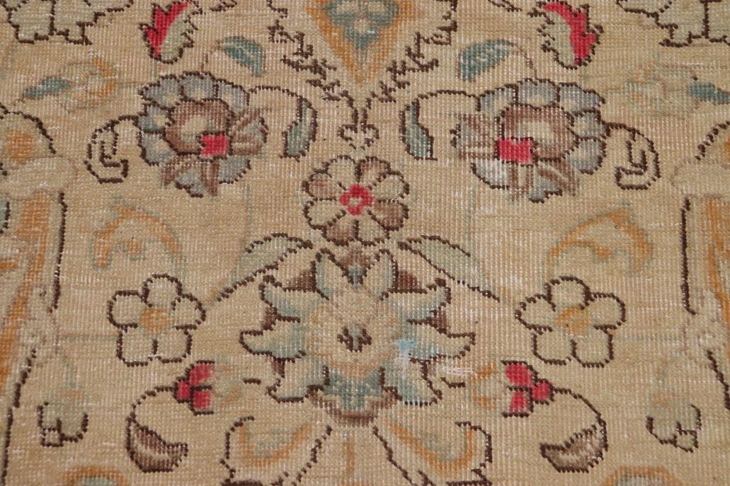 handmade Vintage Hand Painte Beige Red Hand Knotted RECTANGLE 100% WOOL area rug 9 x 11