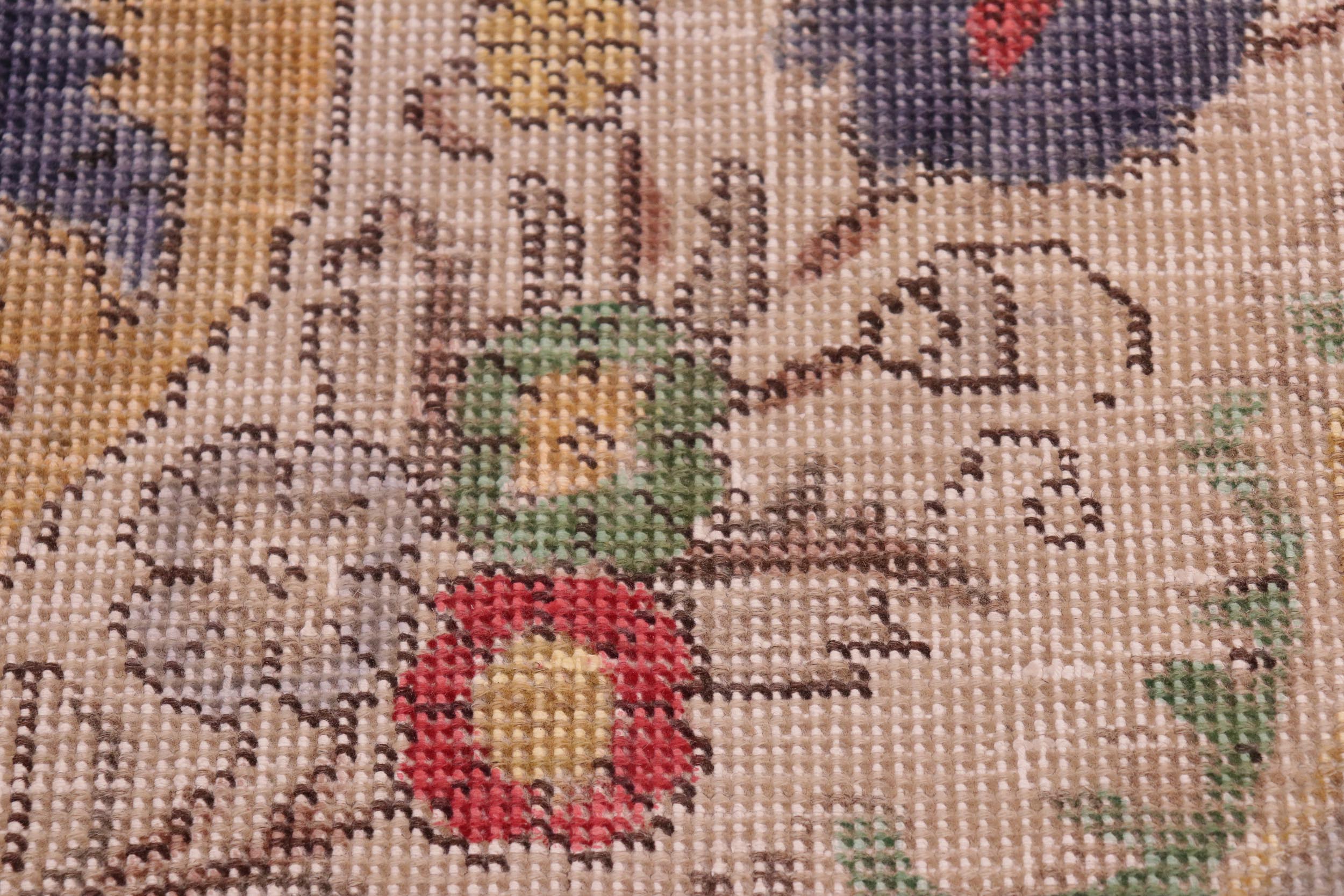 handmade Vintage Hand Painte Blue Red Hand Knotted RECTANGLE 100% WOOL area rug 8' x 11'