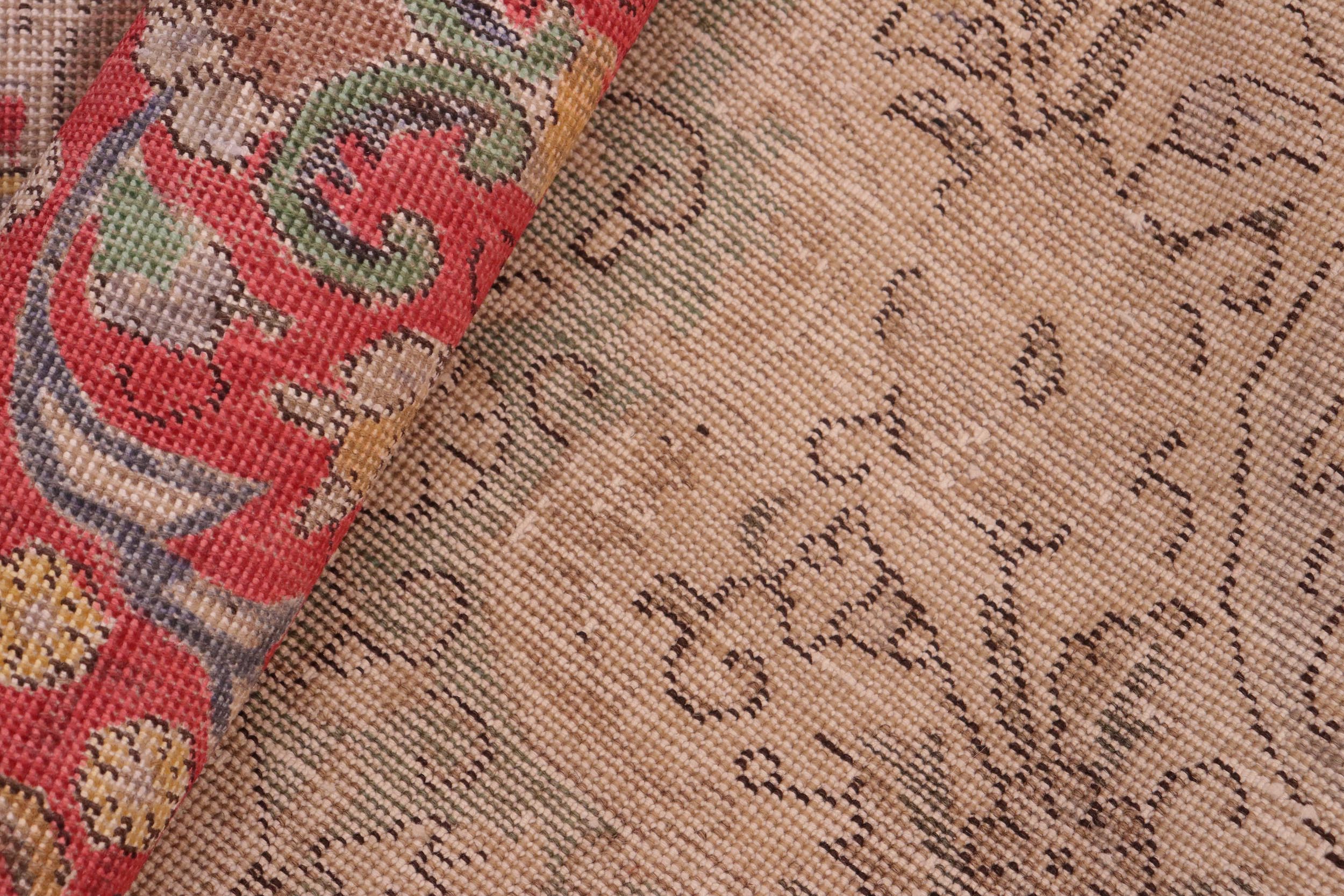 handmade Vintage Hand Painte Blue Red Hand Knotted RECTANGLE 100% WOOL area rug 8' x 11'