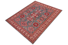 handmade Geometric Super Kazak Green Beige Hand Knotted RECTANGLE 100% WOOL area rug 8 x 10