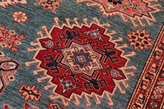 handmade Geometric Super Kazak Green Beige Hand Knotted RECTANGLE 100% WOOL area rug 8 x 10