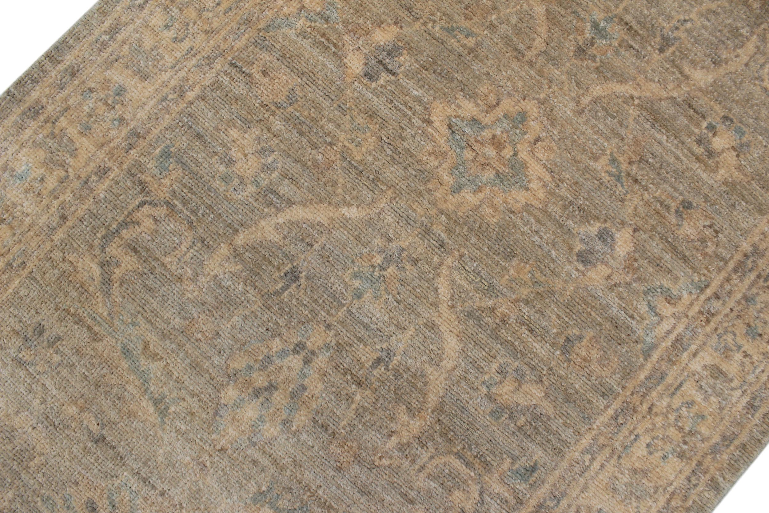 handmade Traditional Kafkaz Grey Beige Hand Knotted RUNNER 100% WOOL area rug 3' x 10'