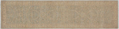 handmade Traditional Kafkaz Grey Beige Hand Knotted RUNNER 100% WOOL area rug 3' x 10'