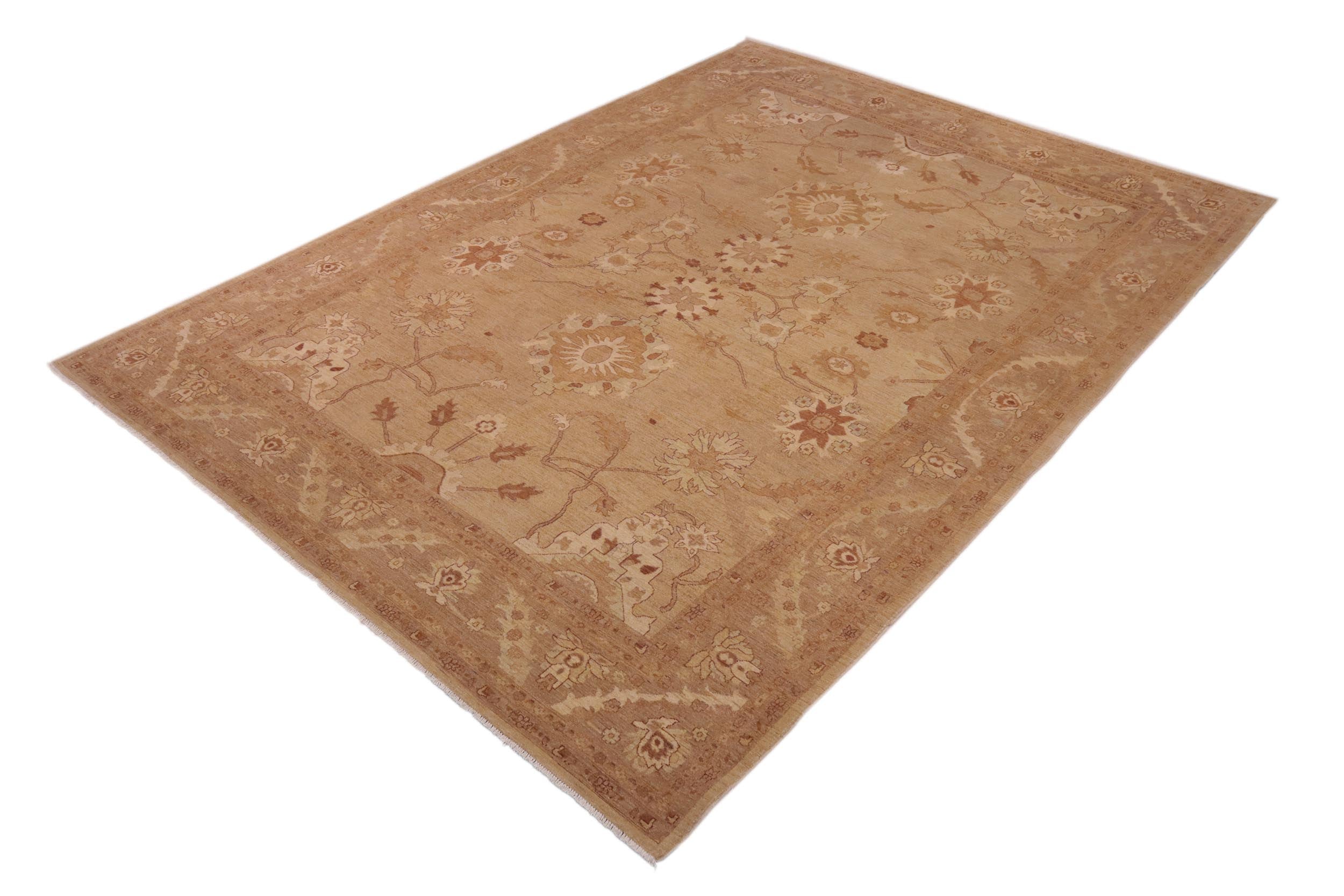 handmade Traditional Kafkaz Tan Brown Hand Knotted RECTANGLE 100% WOOL area rug 10x14