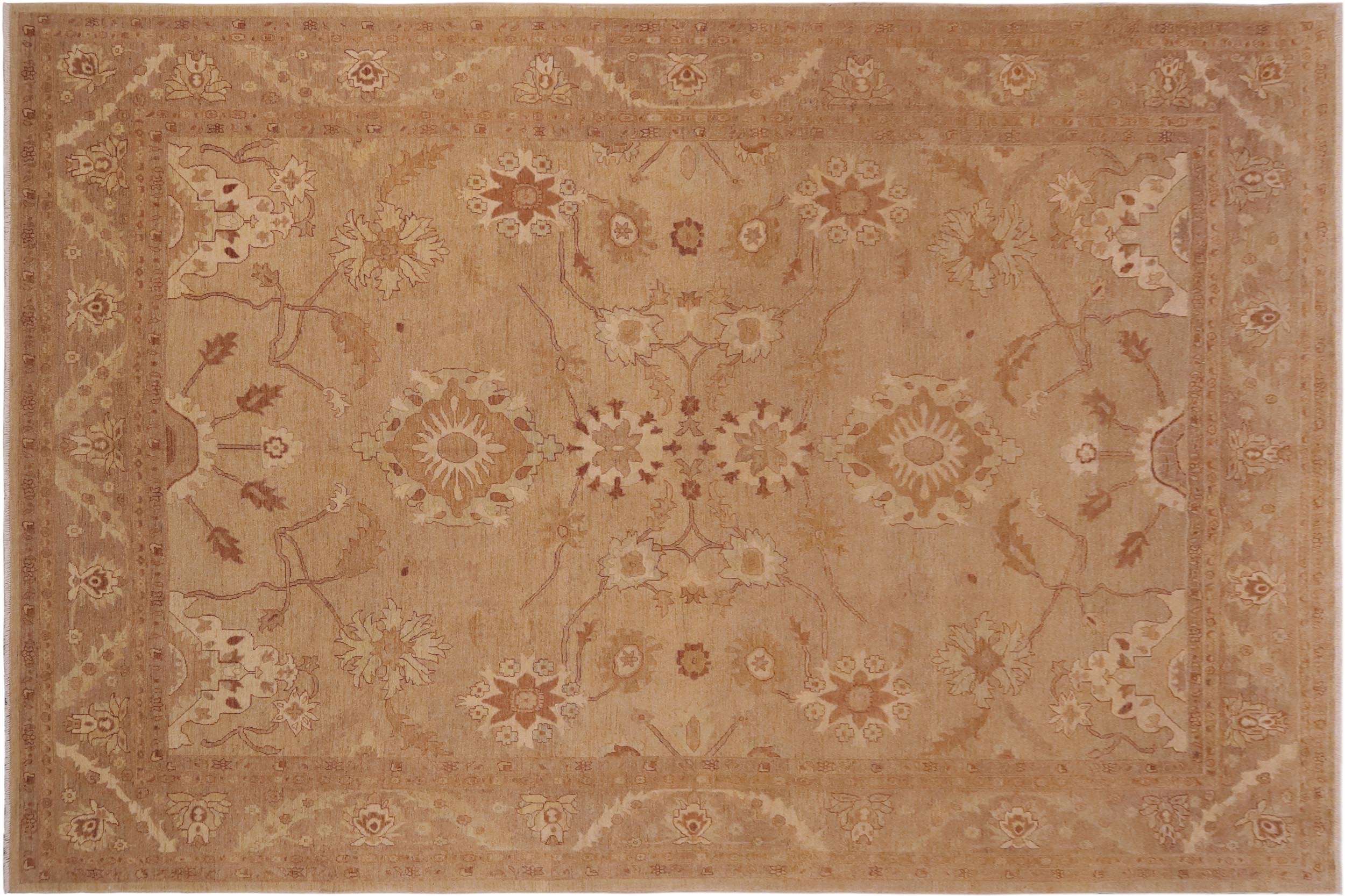 handmade Traditional Kafkaz Tan Brown Hand Knotted RECTANGLE 100% WOOL area rug 10x14