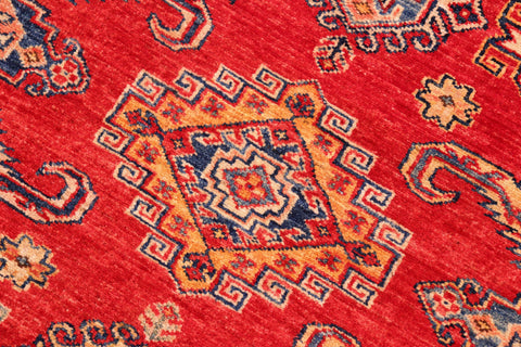 handmade Geometric Super Kazak Red Beige Hand Knotted RECTANGLE 100% WOOL area rug 8' x 10'