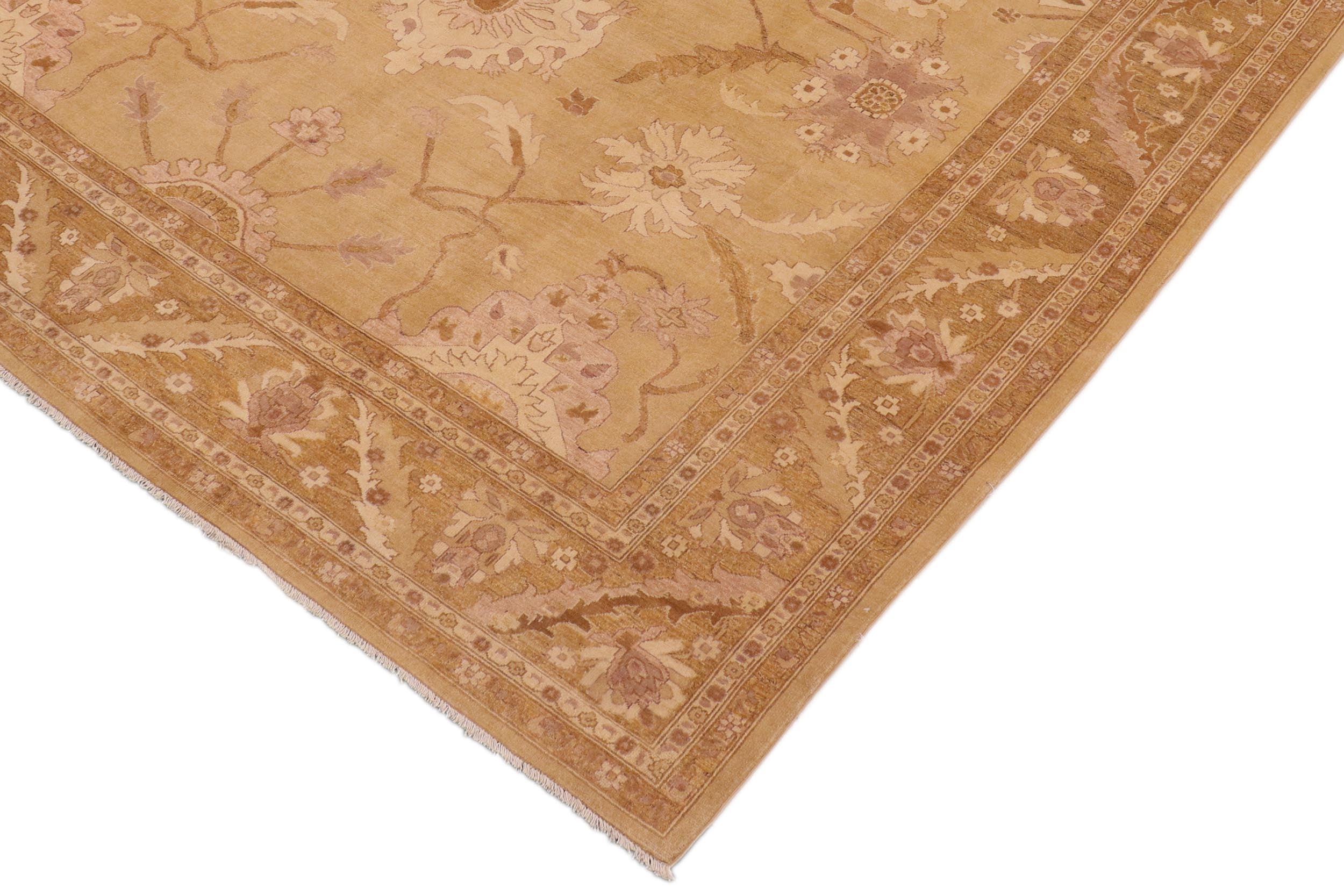 handmade Traditional Kafkaz Gold Brown Hand Knotted RECTANGLE 100% WOOL area rug 10x14