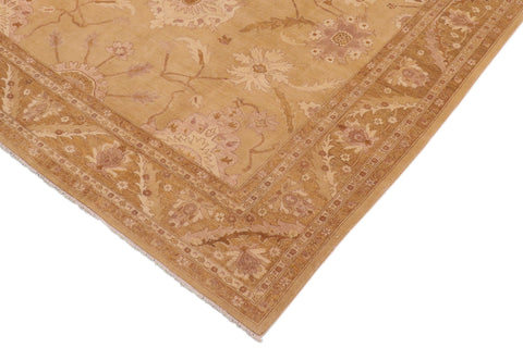 handmade Traditional Kafkaz Gold Brown Hand Knotted RECTANGLE 100% WOOL area rug 10x14