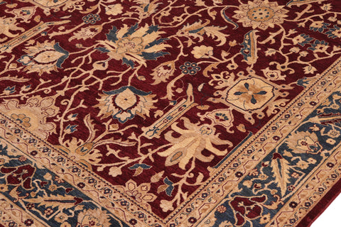 handmade Traditional Kafkaz Red Blue Hand Knotted RECTANGLE 100% WOOL area rug 10x14