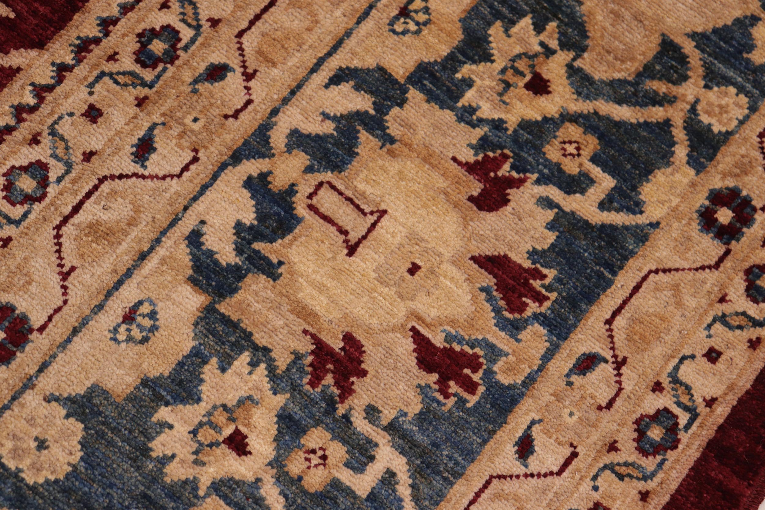 handmade Traditional Kafkaz Red Blue Hand Knotted RECTANGLE 100% WOOL area rug 10x14