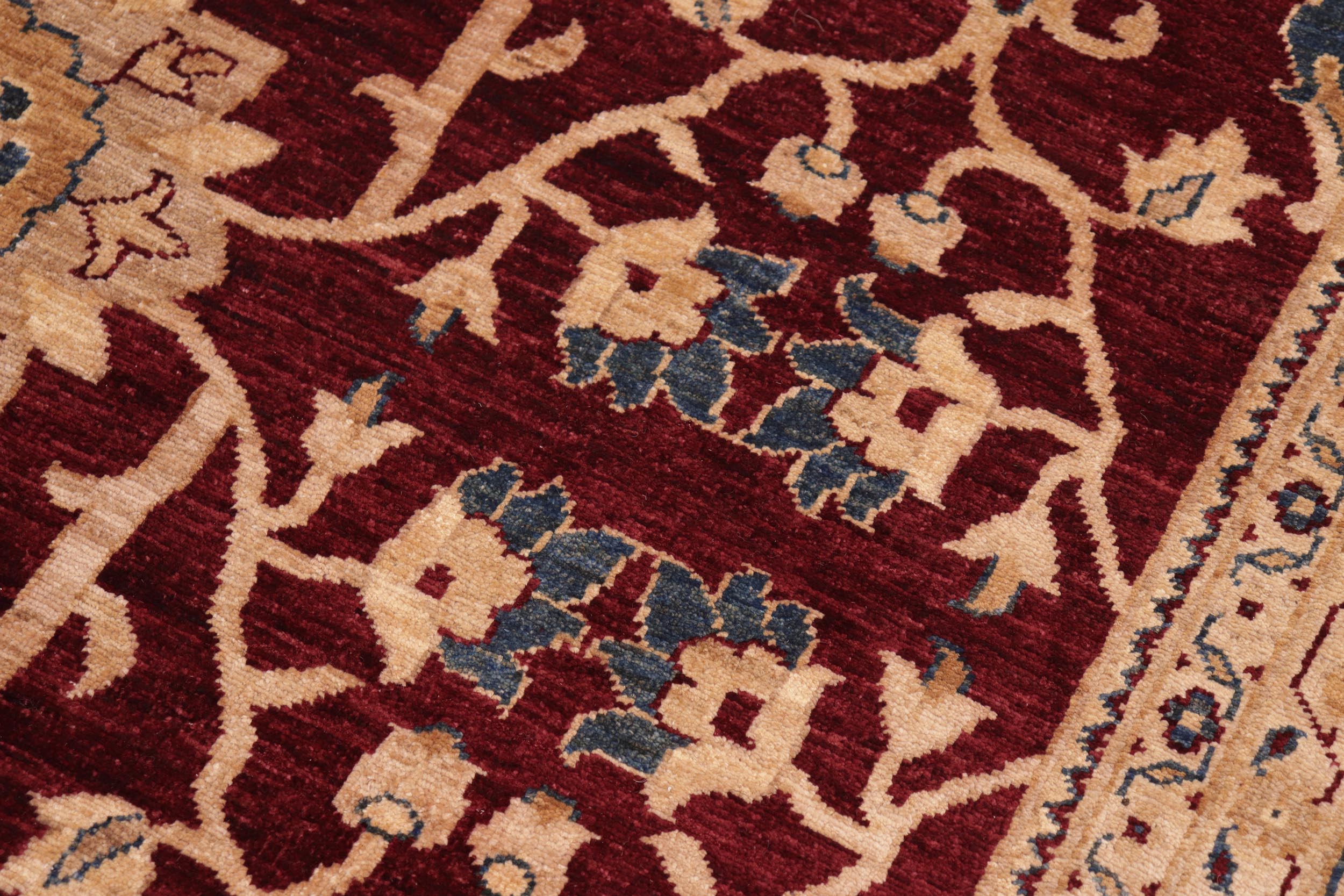 handmade Traditional Kafkaz Red Blue Hand Knotted RECTANGLE 100% WOOL area rug 10x14