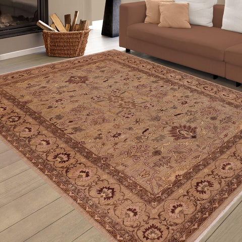 handmade Traditional Kafkaz Gray Brown Hand Knotted RECTANGLE 100% WOOL area rug 10x14
