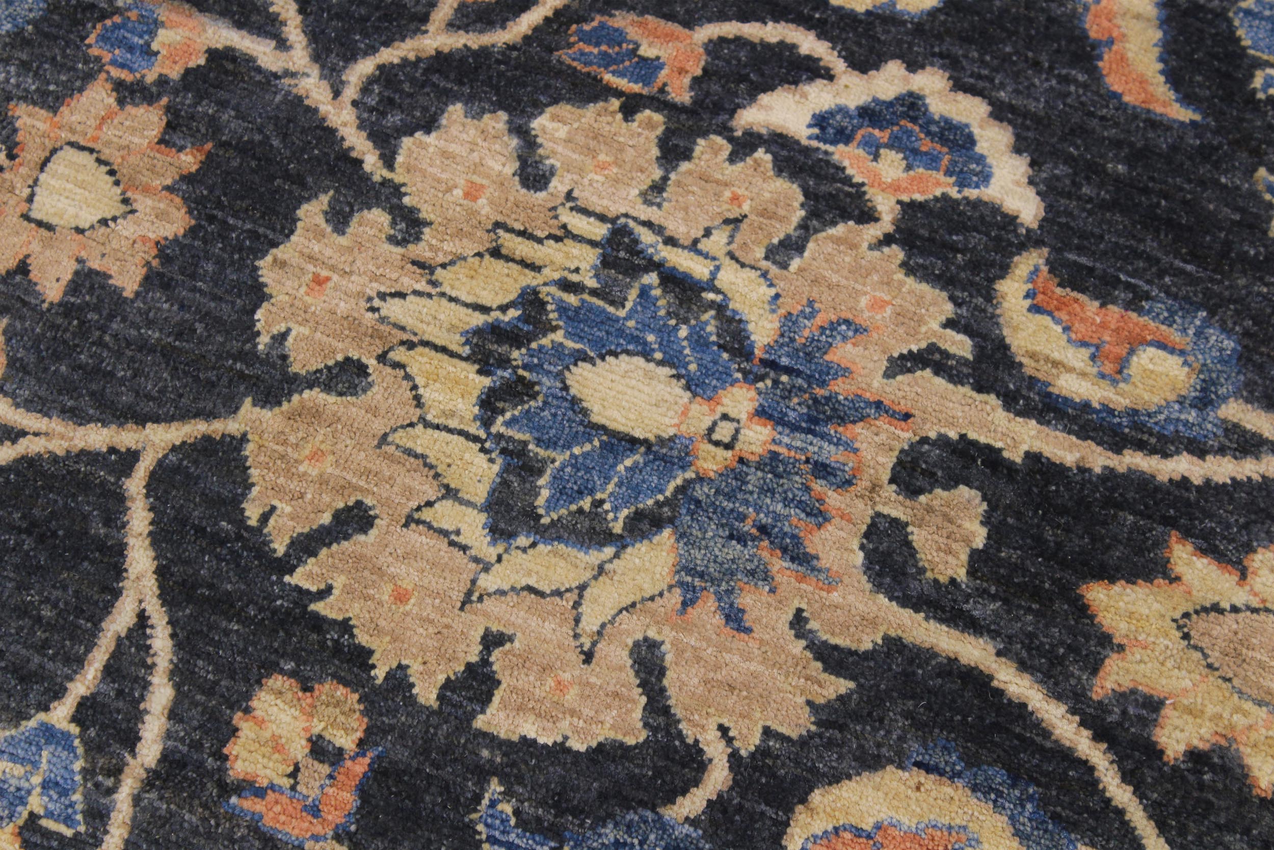 handmade Transitional Kafkaz Charcoal Tan Hand Knotted RECTANGLE 100% WOOL area rug 9' x 12'