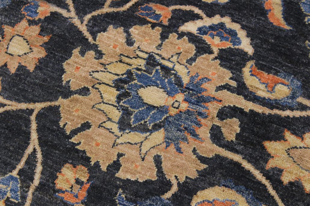 handmade Traditional Kafkaz Charcoal Tan Hand Knotted RECTANGLE 100% WOOL area rug 9 x 12