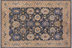 handmade Transitional Kafkaz Charcoal Tan Hand Knotted RECTANGLE 100% WOOL area rug 9' x 12'