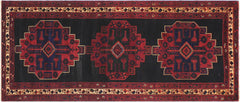 handmade Geometric Balouchi Black Gray Hand Knotted RUNNER 100% WOOL area rug 5x10