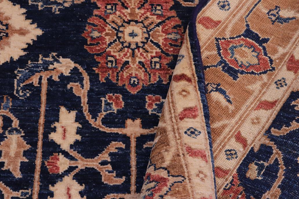 handmade Traditional Kafkaz Blue Brown Hand Knotted RECTANGLE 100% WOOL area rug 5 x 7