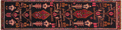 handmade Geometric Balouchi Black Tan Hand Knotted RUNNER 100% WOOL area rug 2x6