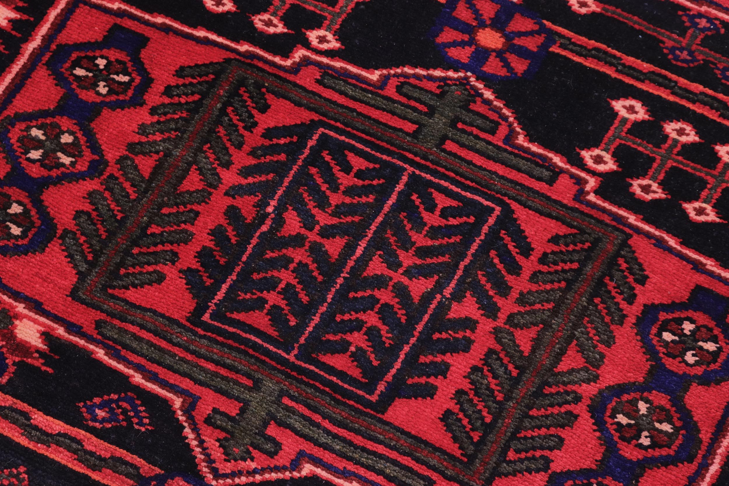 handmade Traditional Vintage Red Tan Hand Knotted RUNNER 100% WOOL area rug 4 x 8