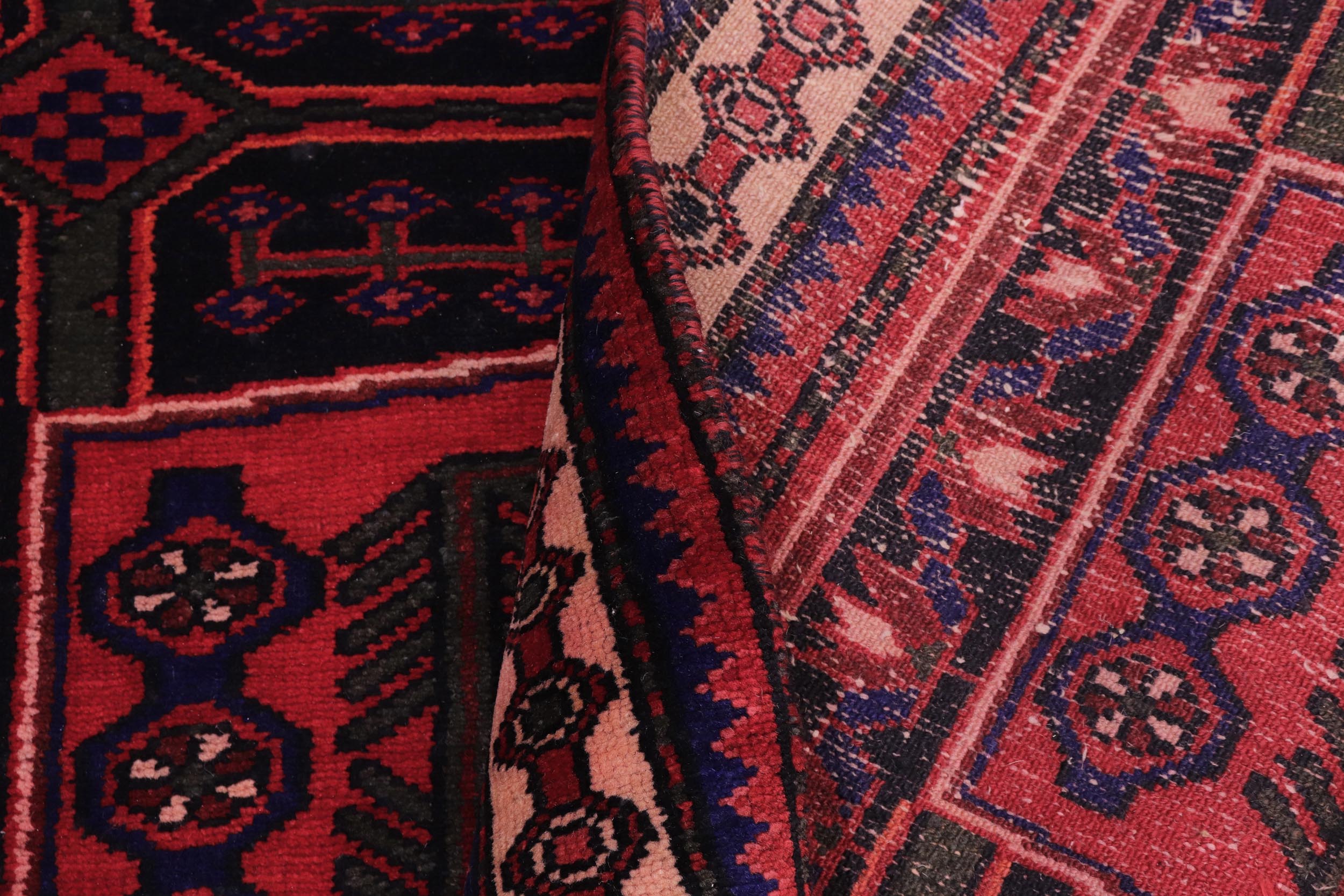 handmade Traditional Vintage Red Tan Hand Knotted RUNNER 100% WOOL area rug 4 x 8
