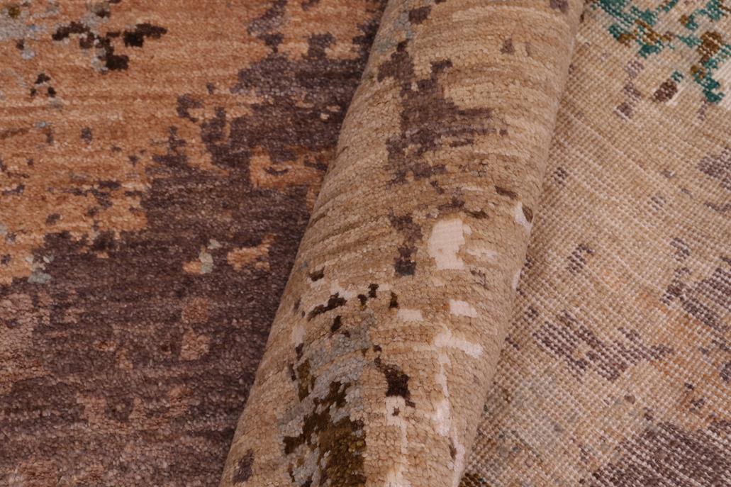 handmade Modern Modern Blue Beige Hand Knotted RECTANGLE WOOL&SILK area rug 8 x 10