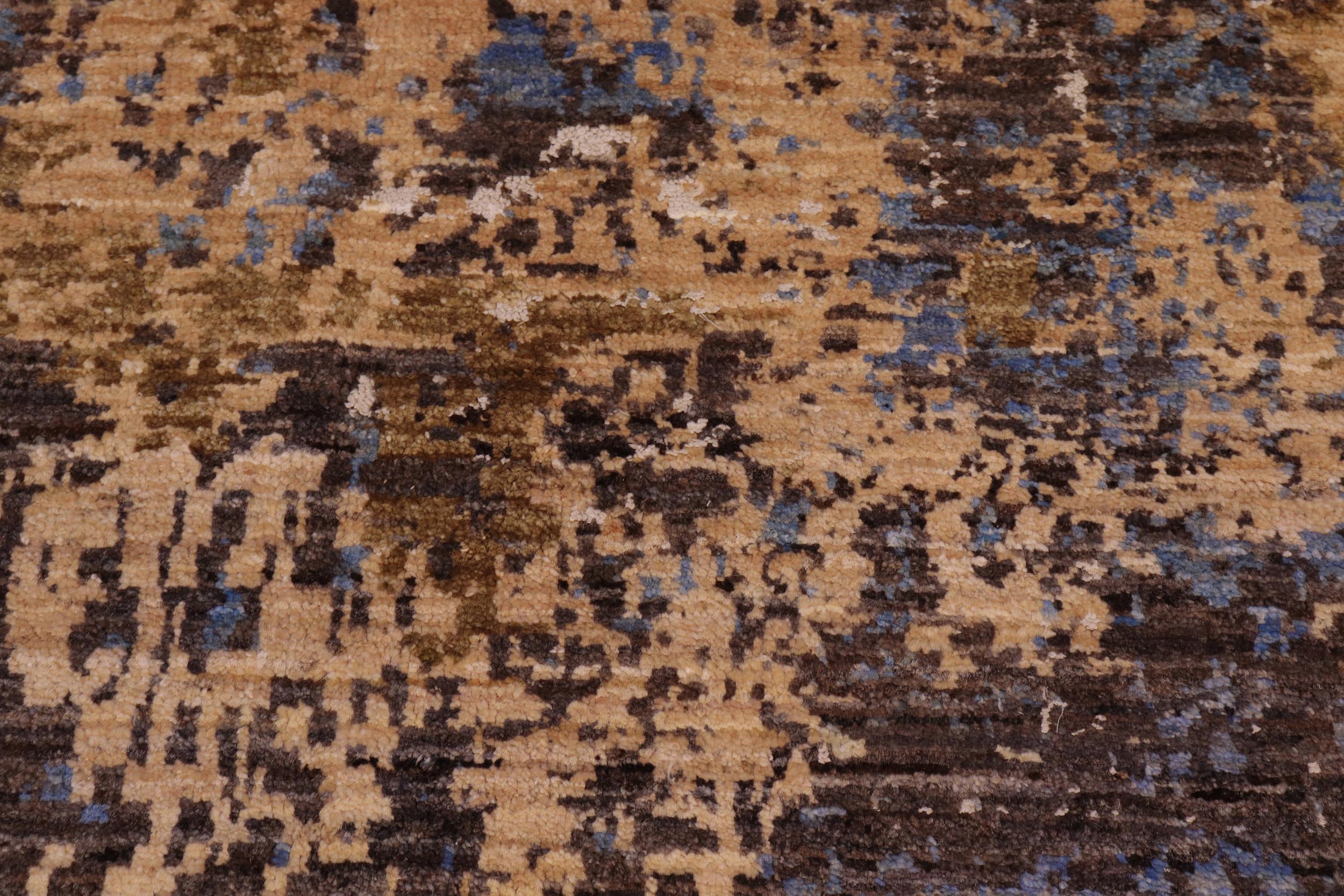 handmade Modern Modern Blue Tan Hand Knotted RECTANGLE WOOL&SILK area rug 8' x 10'