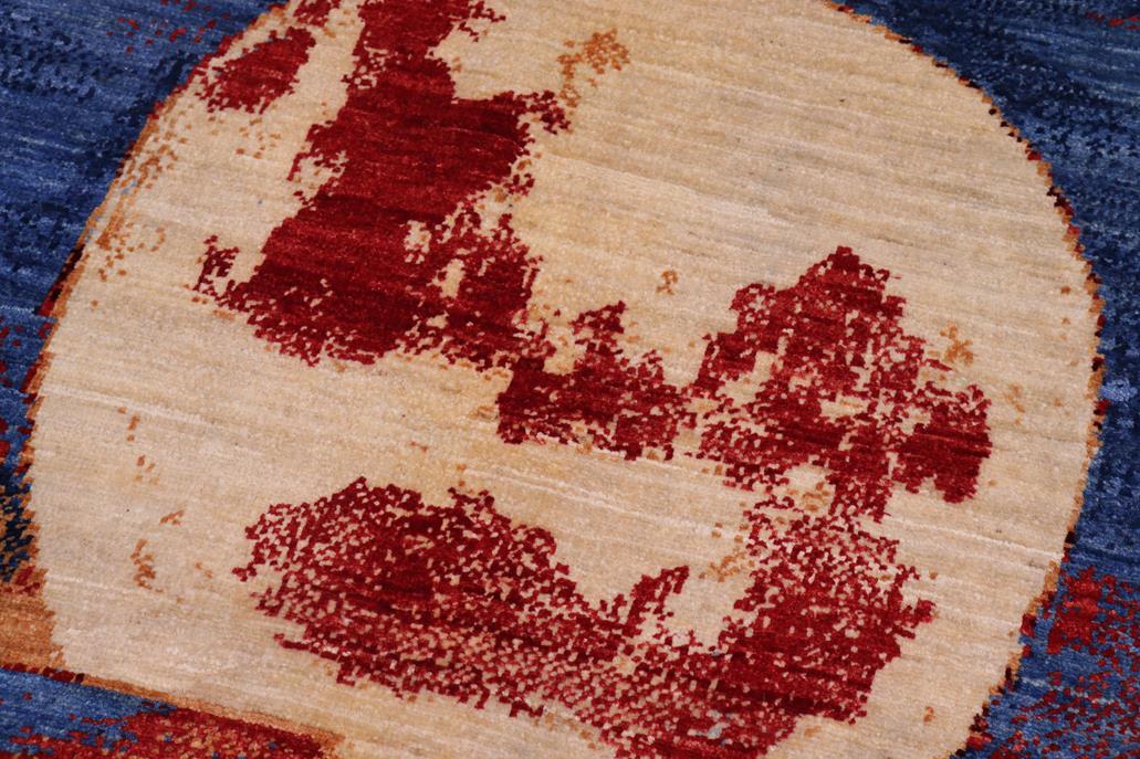 handmade Modern Modern Blue Red Hand Knotted RECTANGLE 100% WOOL area rug 8 x 10