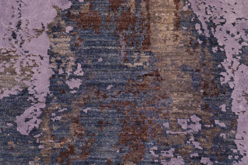 handmade Modern Modern Blue Brown Hand Knotted RECTANGLE WOOL&SILK area rug 8 x 10