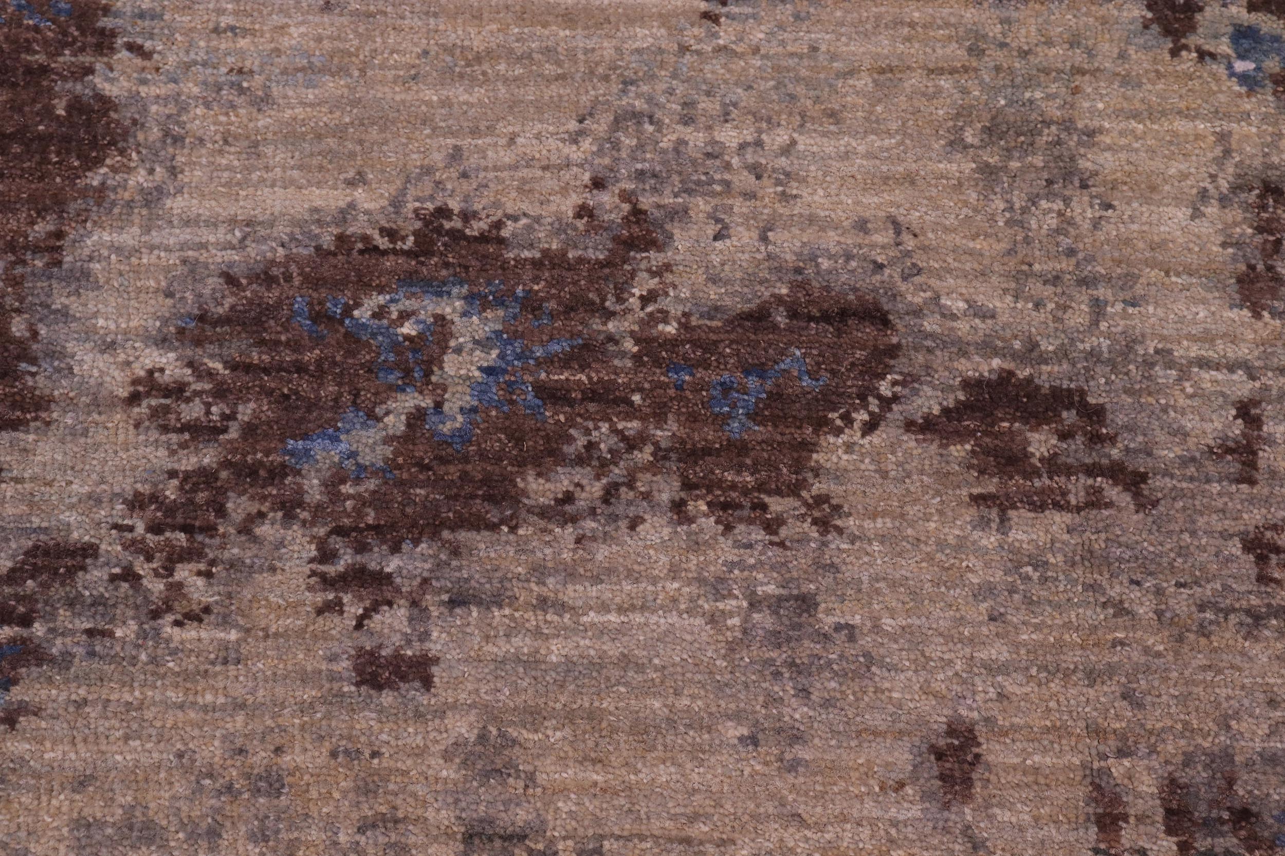 handmade Modern Modern Blue Brown Hand Knotted RECTANGLE WOOL&SILK area rug 8' x 10'