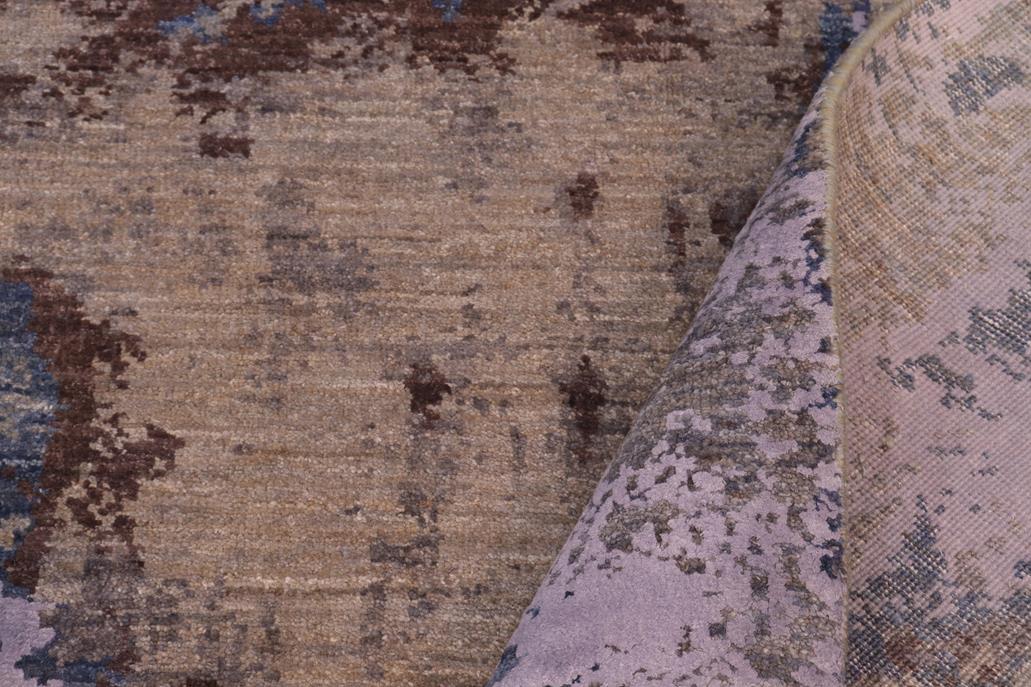 handmade Modern Modern Blue Brown Hand Knotted RECTANGLE WOOL&SILK area rug 8 x 10