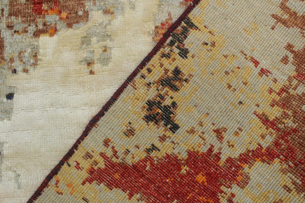 handmade Modern Modern Black Blue Hand Knotted RECTANGLE WOOL&SILK area rug 4 x 6