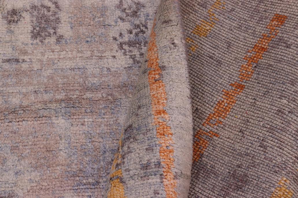 handmade Modern Kafkaz Blue Gray Hand Knotted RECTANGLE BAMBOO SILK area rug 8 x 10